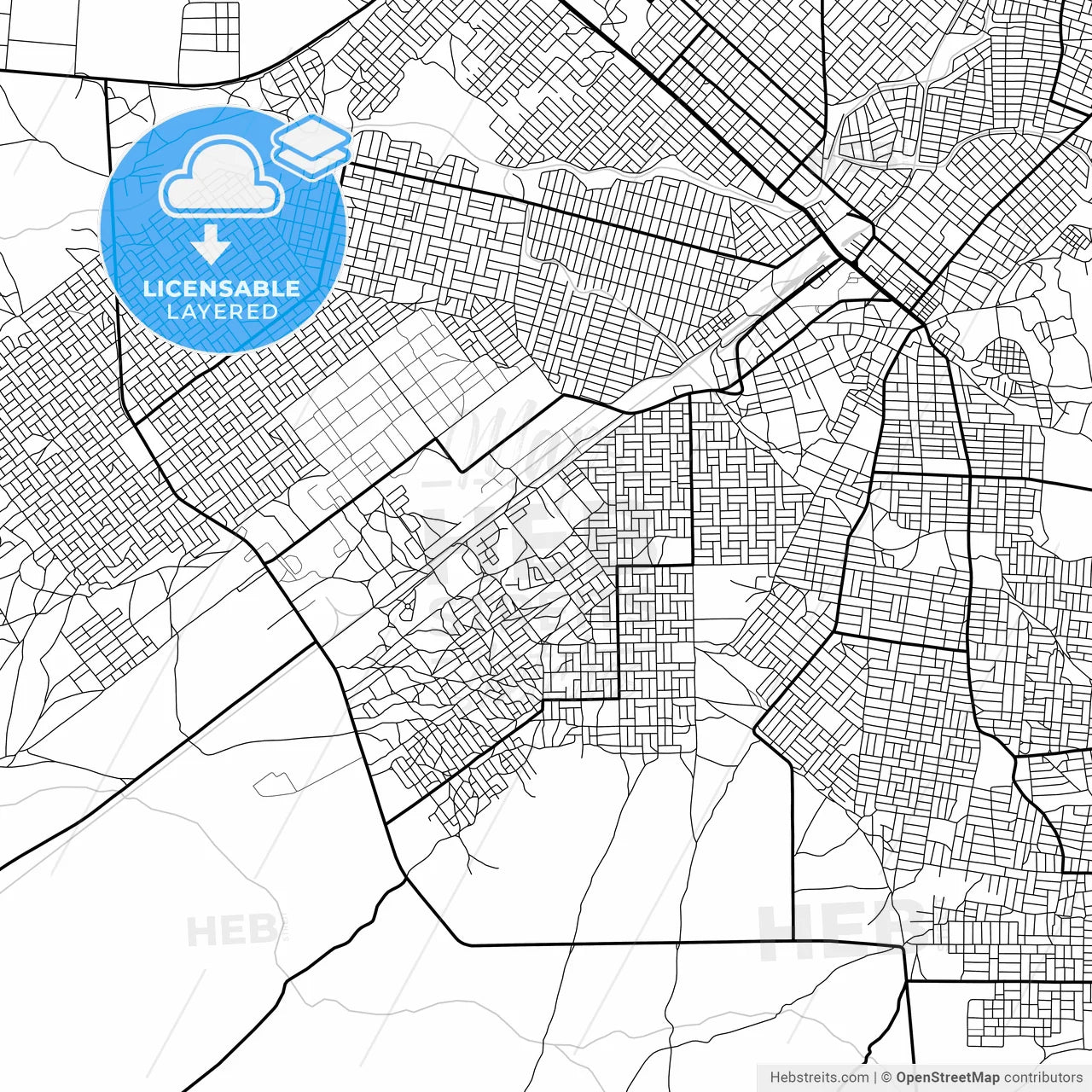 Layered PDF map of Al Qadarif, Sudan