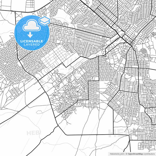 Layered PDF map of Al Qadarif, Sudan