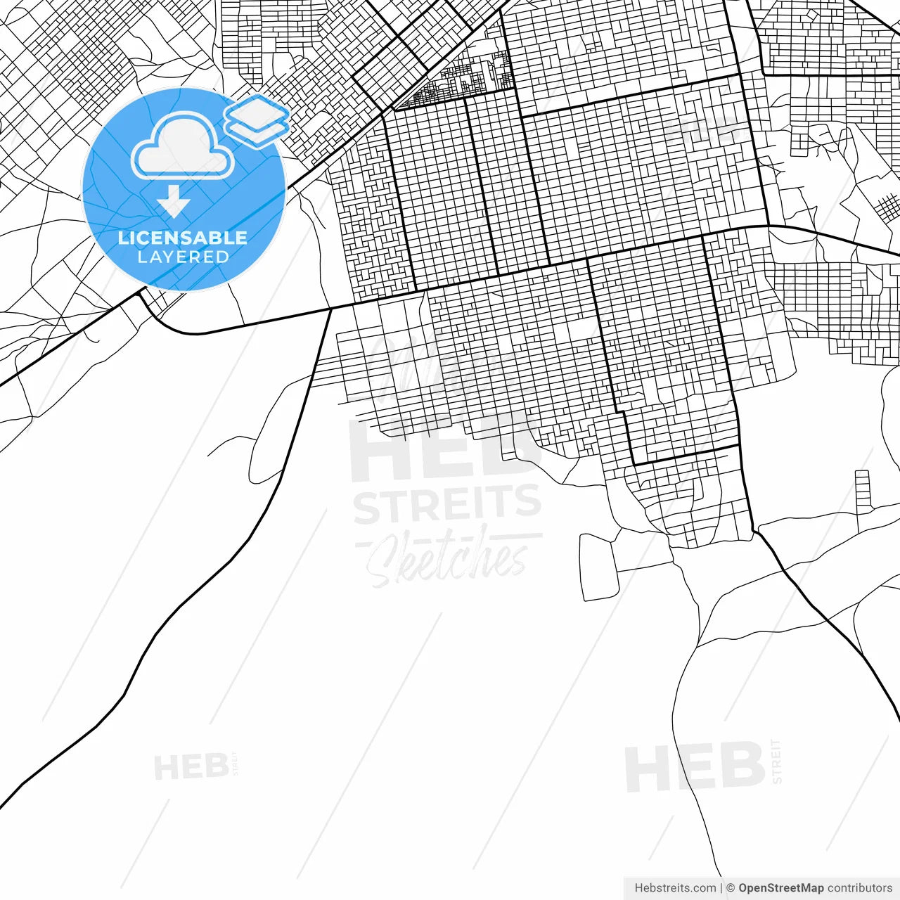 Layered PDF map of Kosti, Sudan
