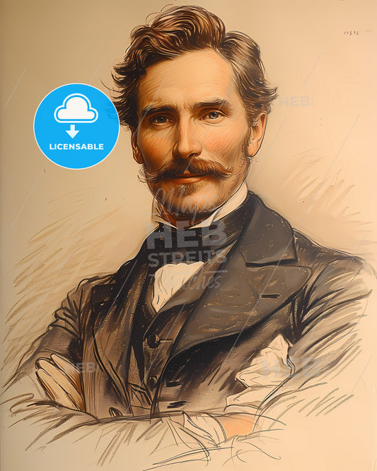 Pierre Savorgnan, de Brazza, 1852 - 1905, a man with a mustache