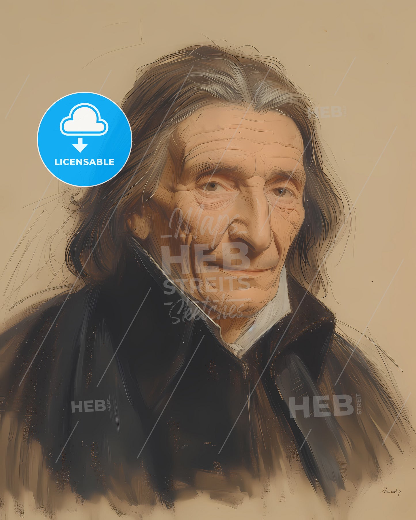 René, Descartes, 1596 - 1650, a man with long hair wearing a black coat