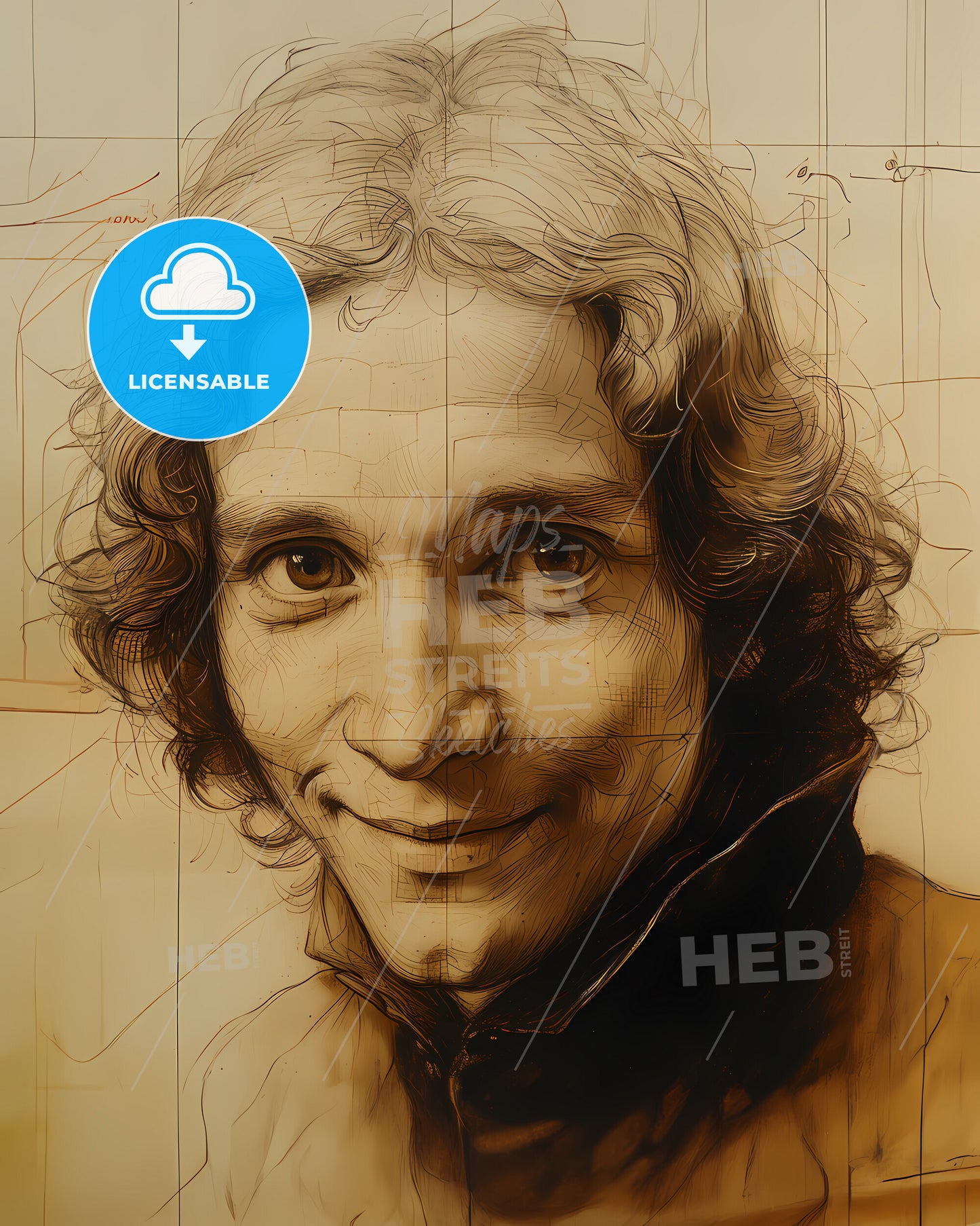 Master Builders , of Gothic Cathedrals, unknown architects, a drawing of a man smiling