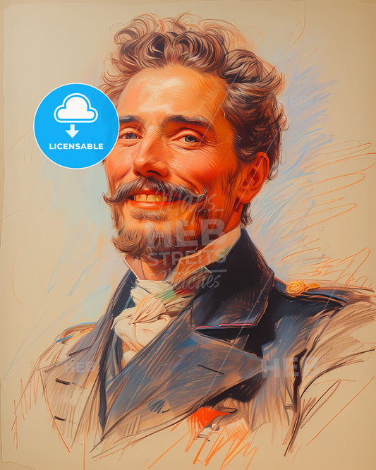 Emperor, Franz Joseph I, 1830 - 1916, a man with a mustache smiling