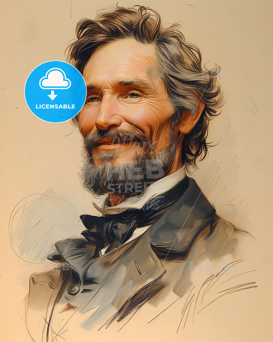 Jefferson, Davis, 1808 - 1889, a man with a beard