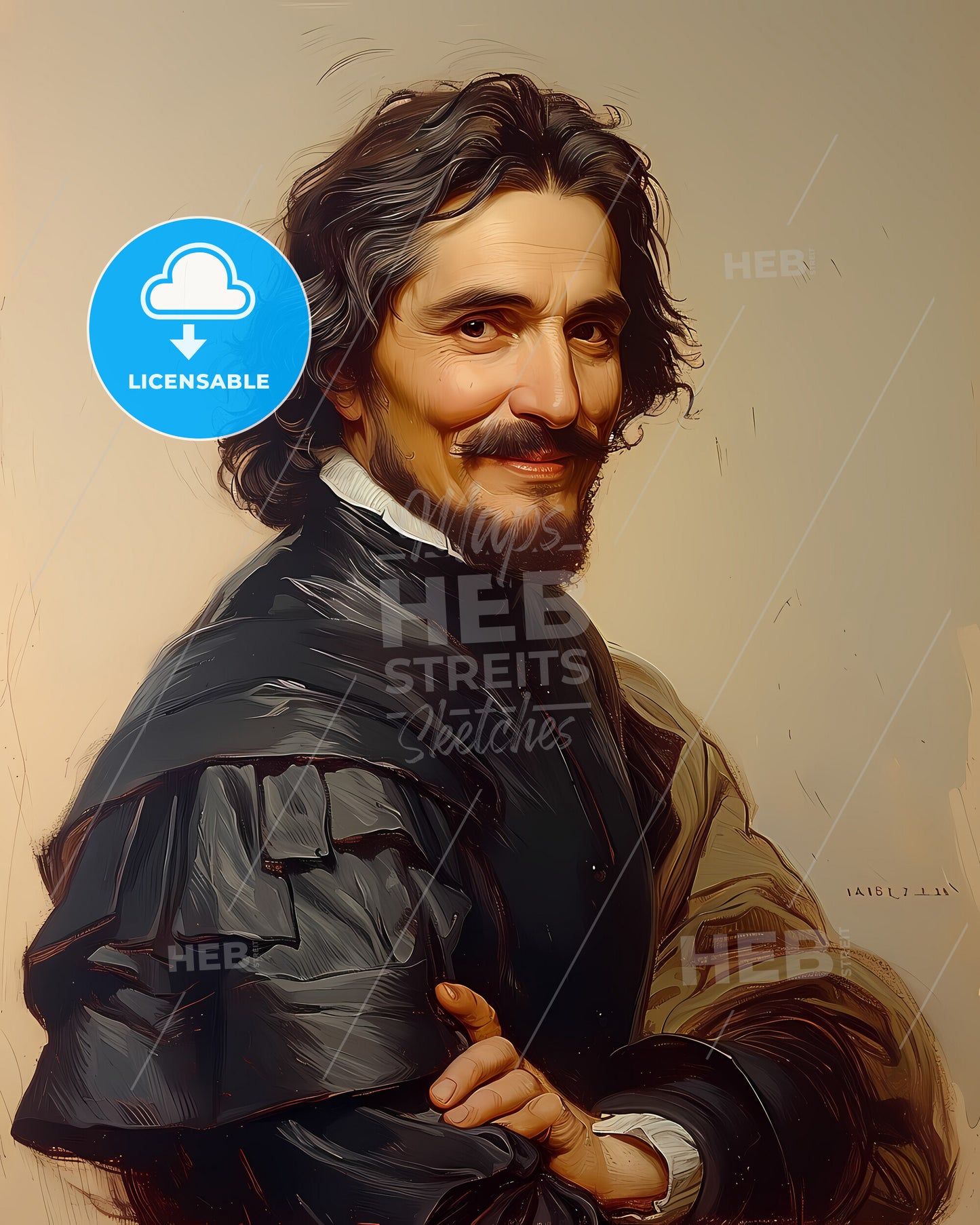 Hernán, Cortés, 1485 - 1547, a man with long hair and a beard