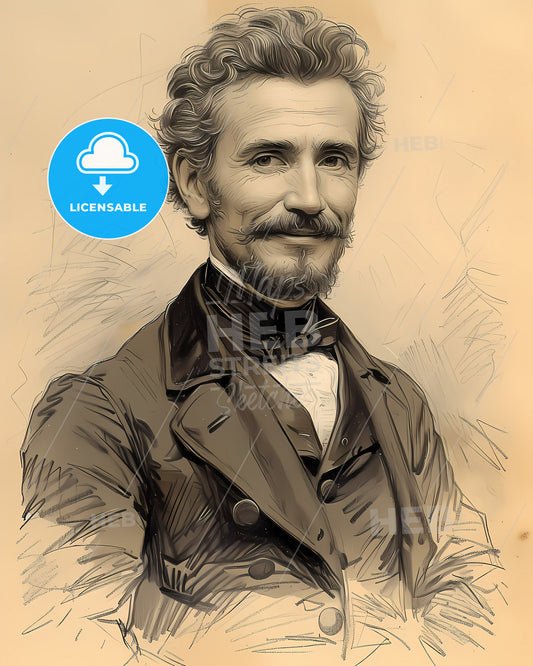 Pierre Savorgnan, de Brazza, 1852 - 1905, a man with a mustache and beard