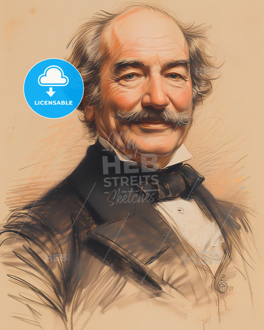 William Ewart, Gladstone, 1809 - 1898, a man with a mustache