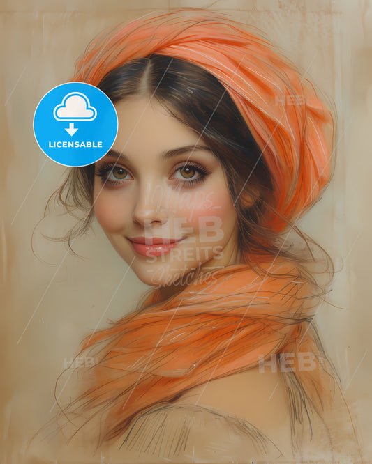 Hestia, Vesta, Goddess of the Hearth, a woman with a scarf around her head