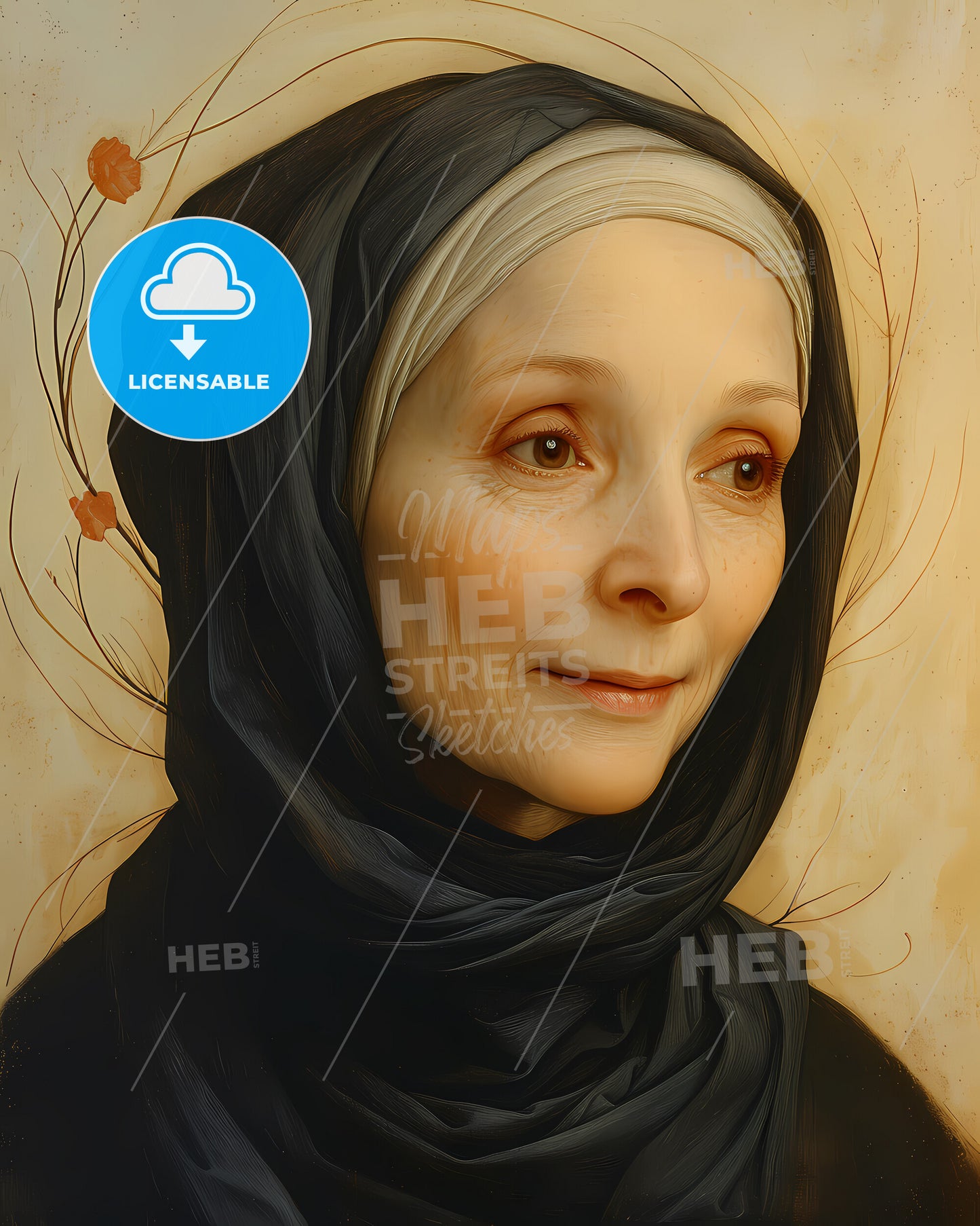 Christine, de Pizan, c. 1364 - c. 1430, a woman wearing a black head scarf