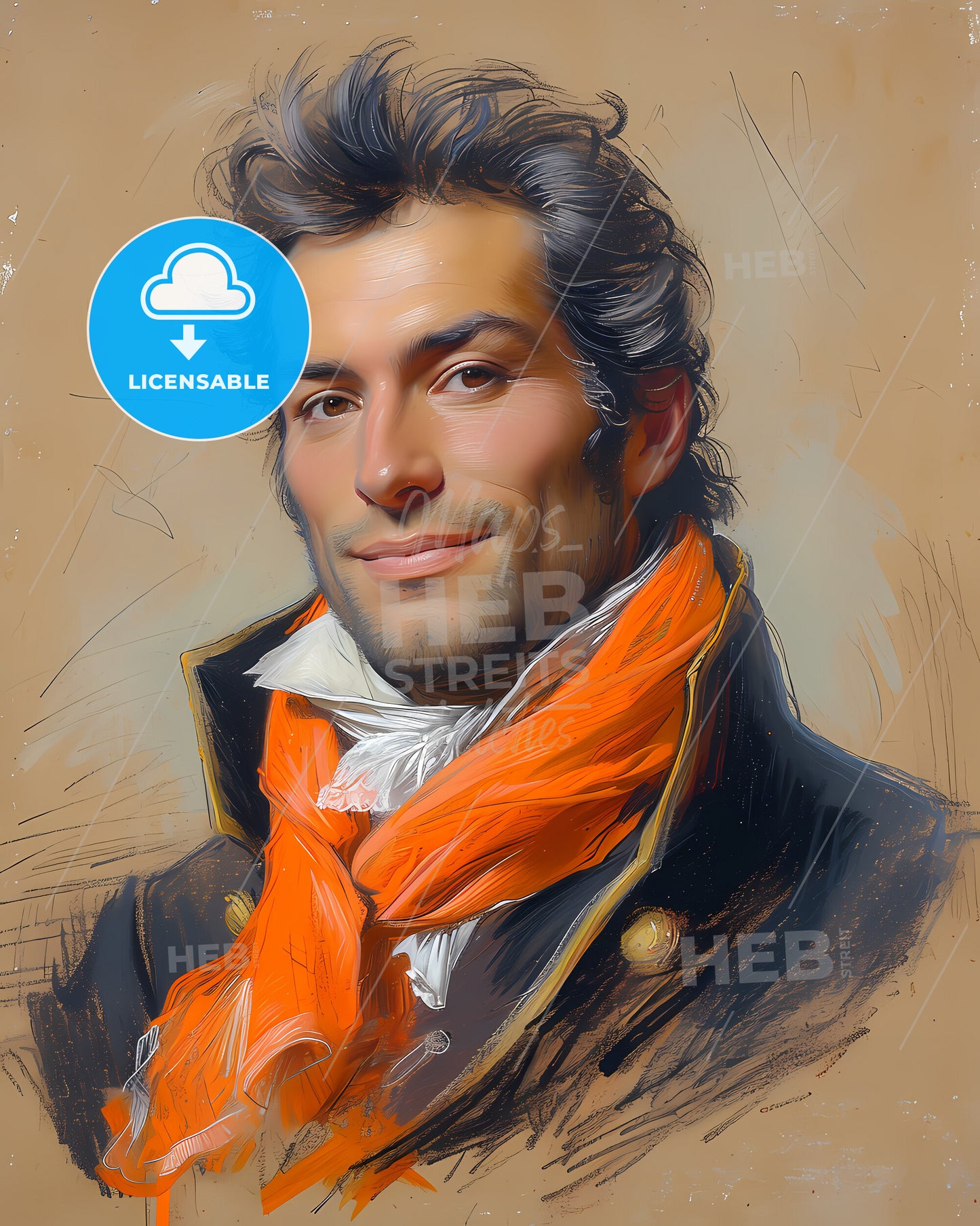 Francisco, de Miranda, 1750 - 1816, a man with a scarf