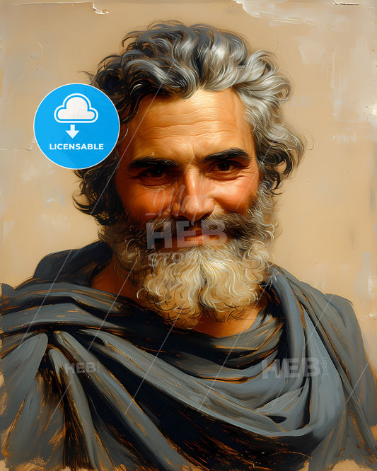 Themistocles, c. 524 BCE - c. 459 BCE, a man with a beard and a grey robe