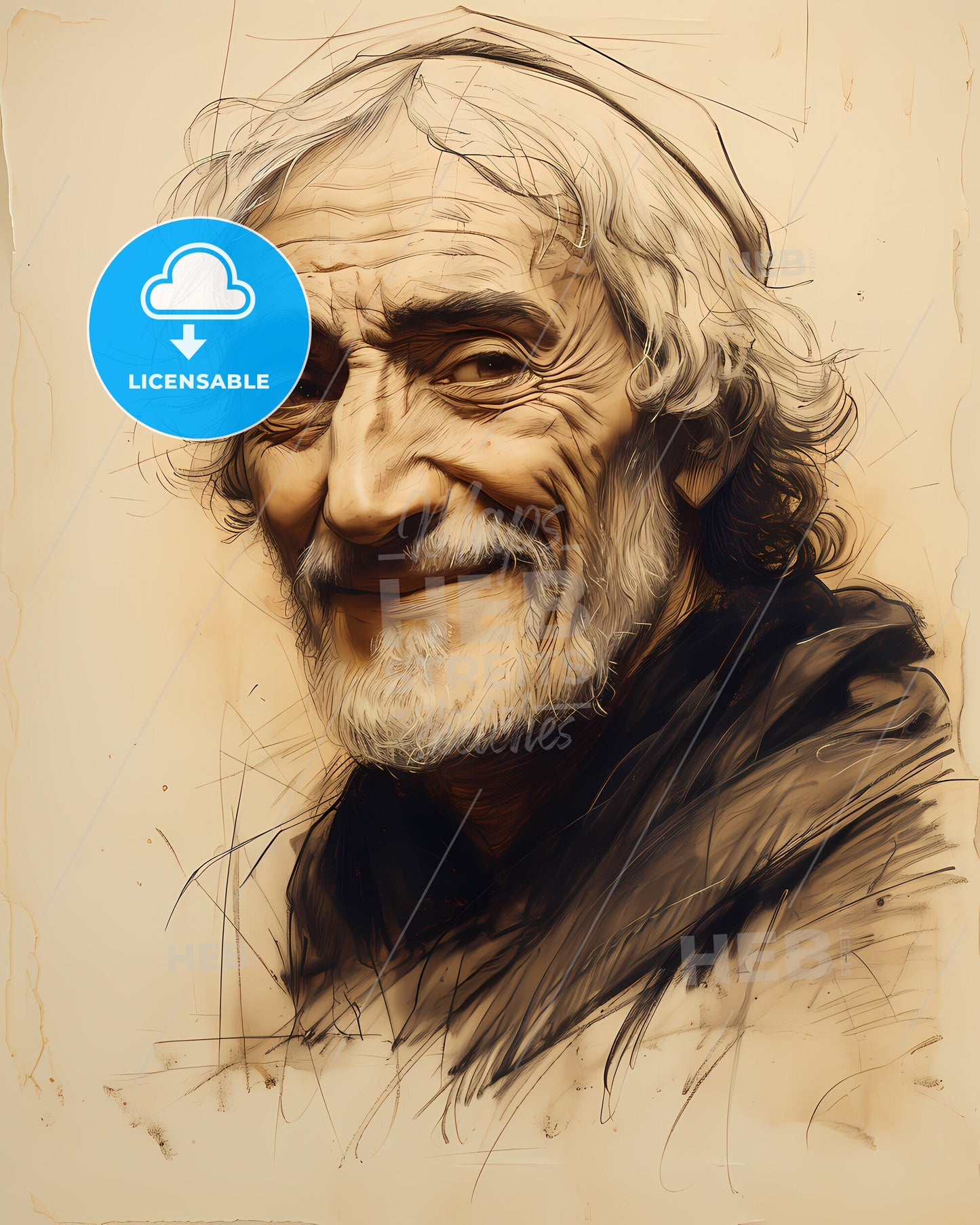 Dante, Alighieri, 1265 - 1321, a drawing of a man smiling