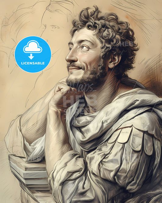 Ovid, 43 BCE - c. 17/18 CE, a man with a beard and curly hair