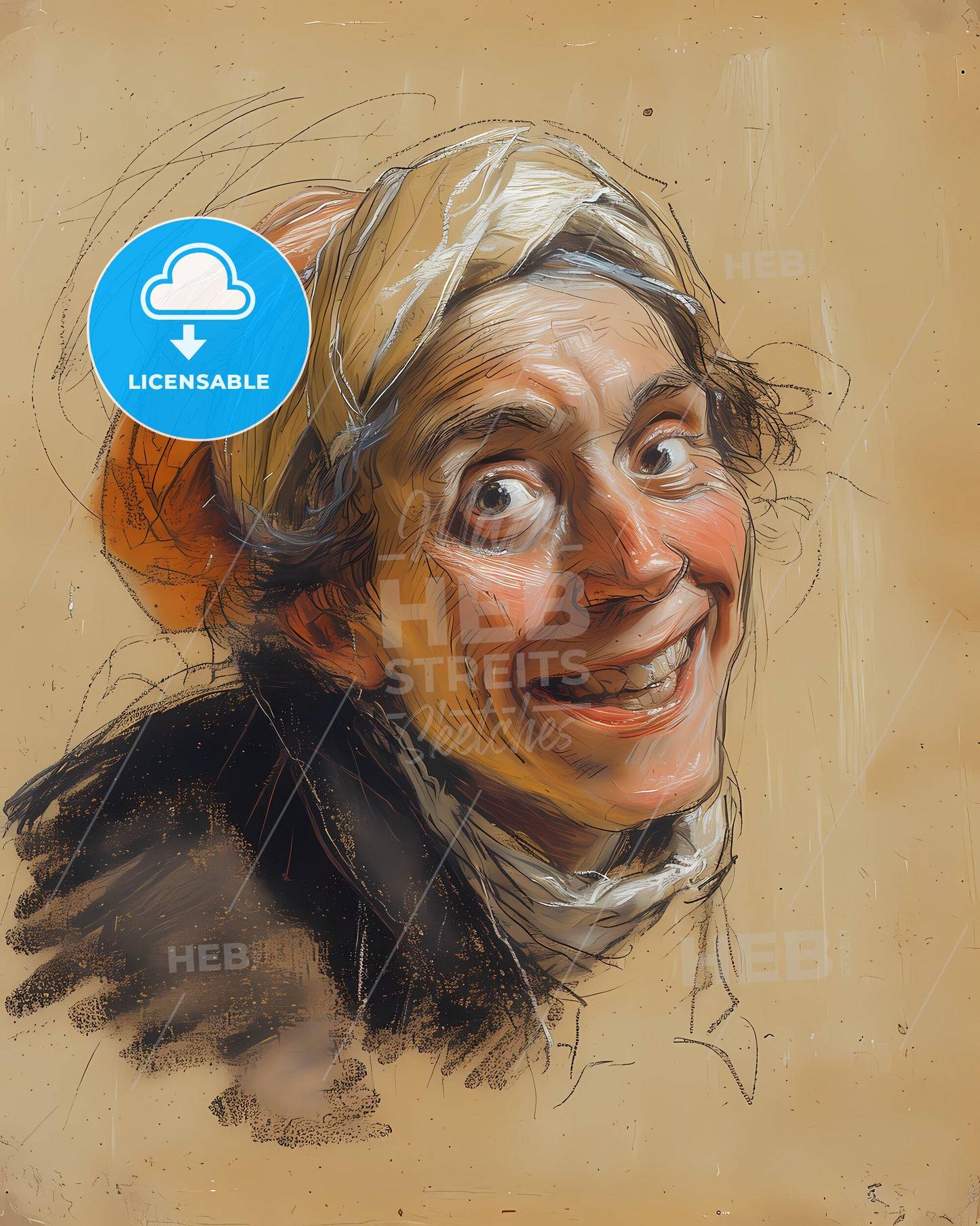 Mattia, Preti, 1613 - 1699, a drawing of a man smiling