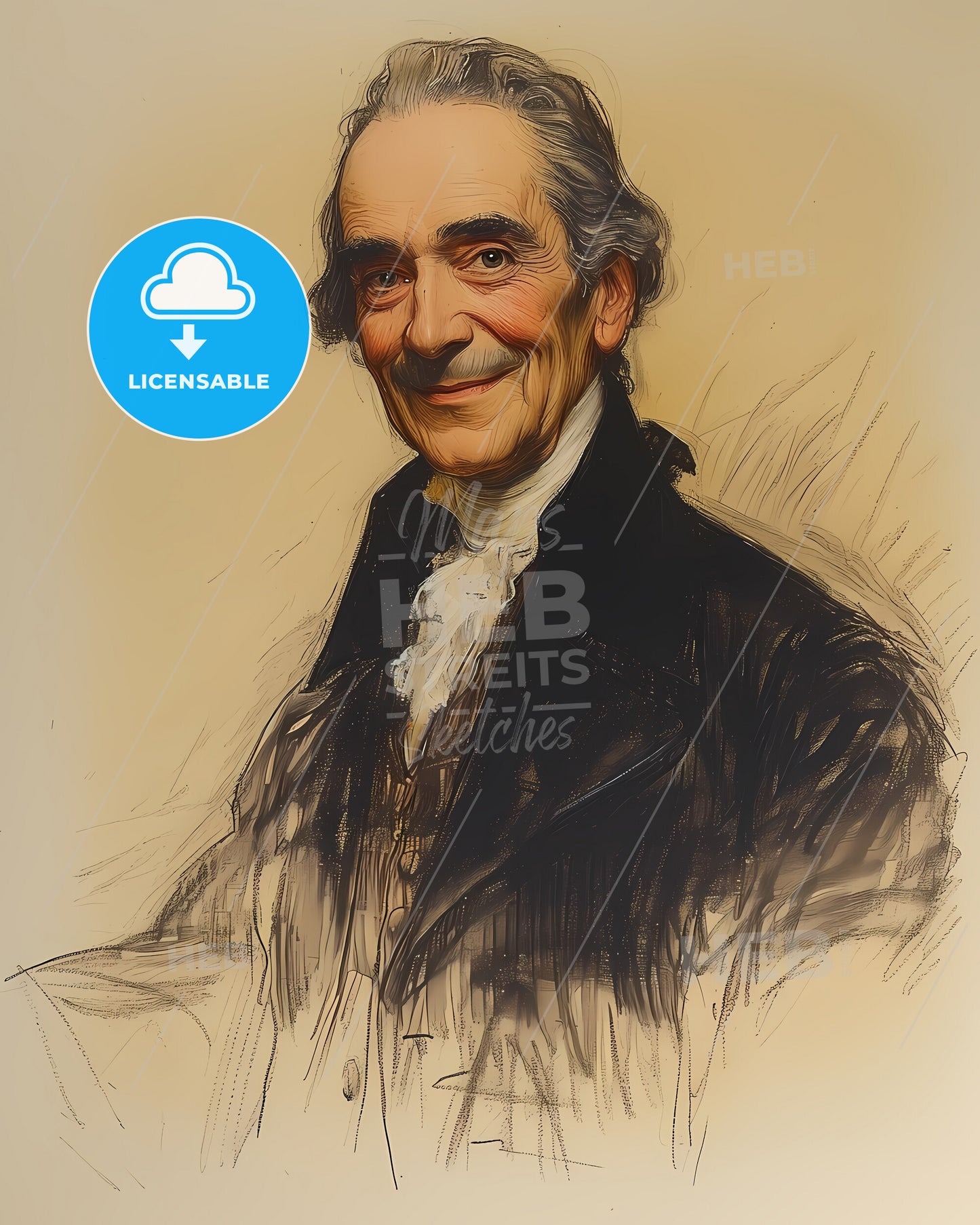 François-Marie Arouet, Voltaire, 1694 - 1778, a man in a black coat