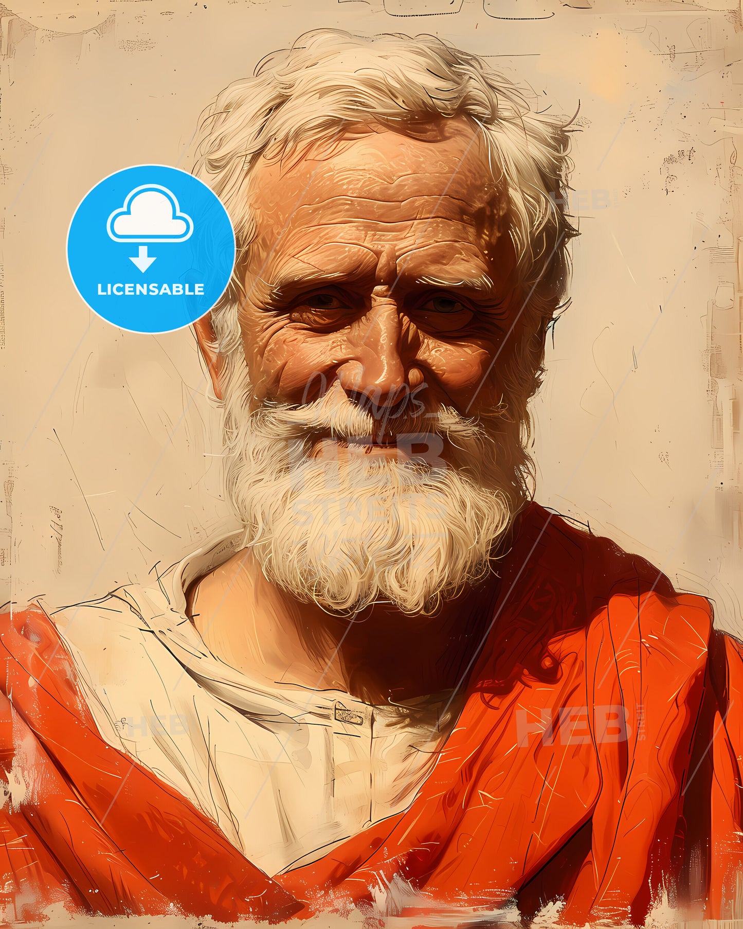 Charlemagne, c. 742 - 814, a man with a beard and white hair