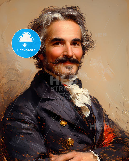 Giuseppe, Mazzini, 1805 - 1872, a man with a mustache and a beard