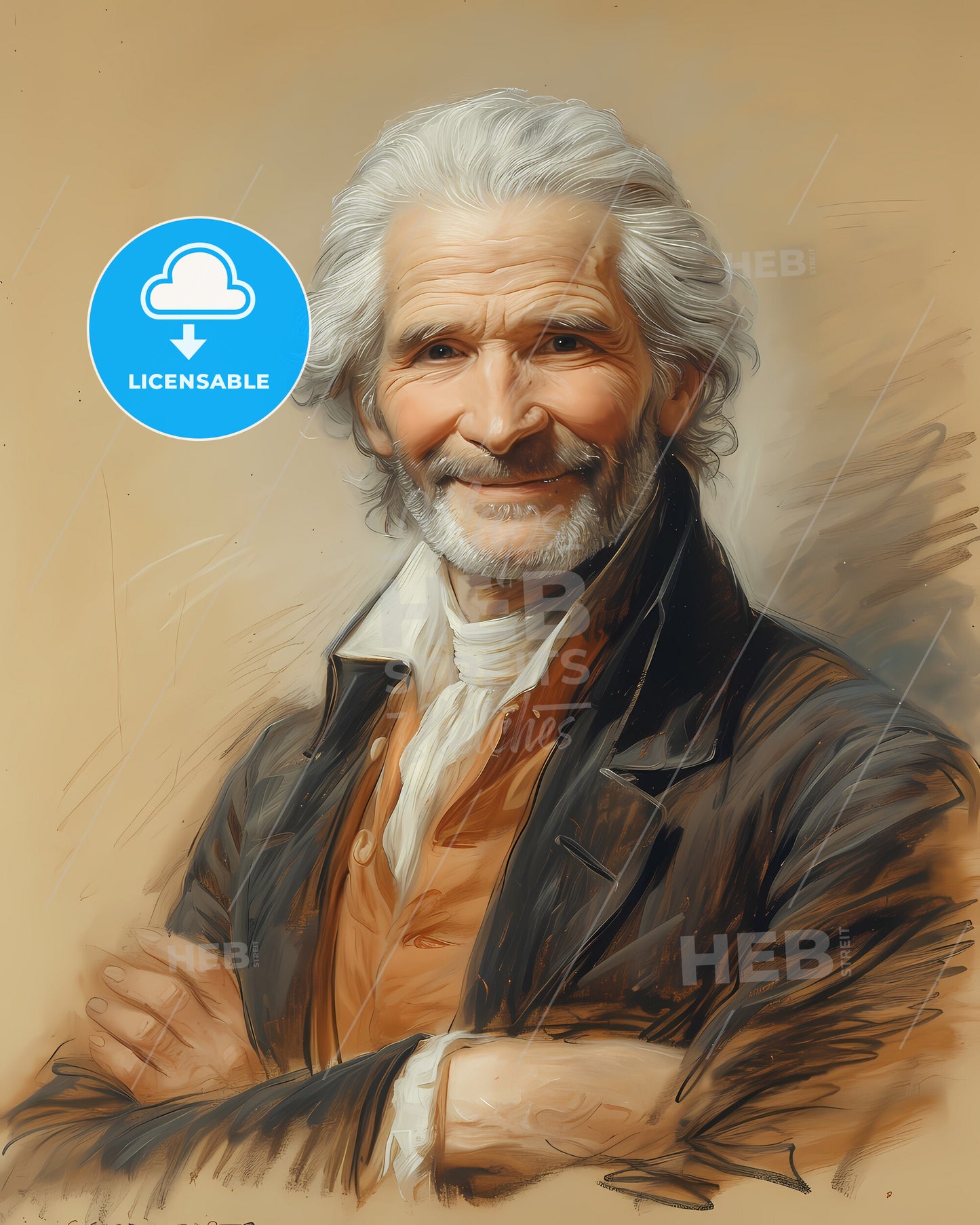 Jean le Rond, d'Alembert, 1717 - 1783, a man with white hair and beard