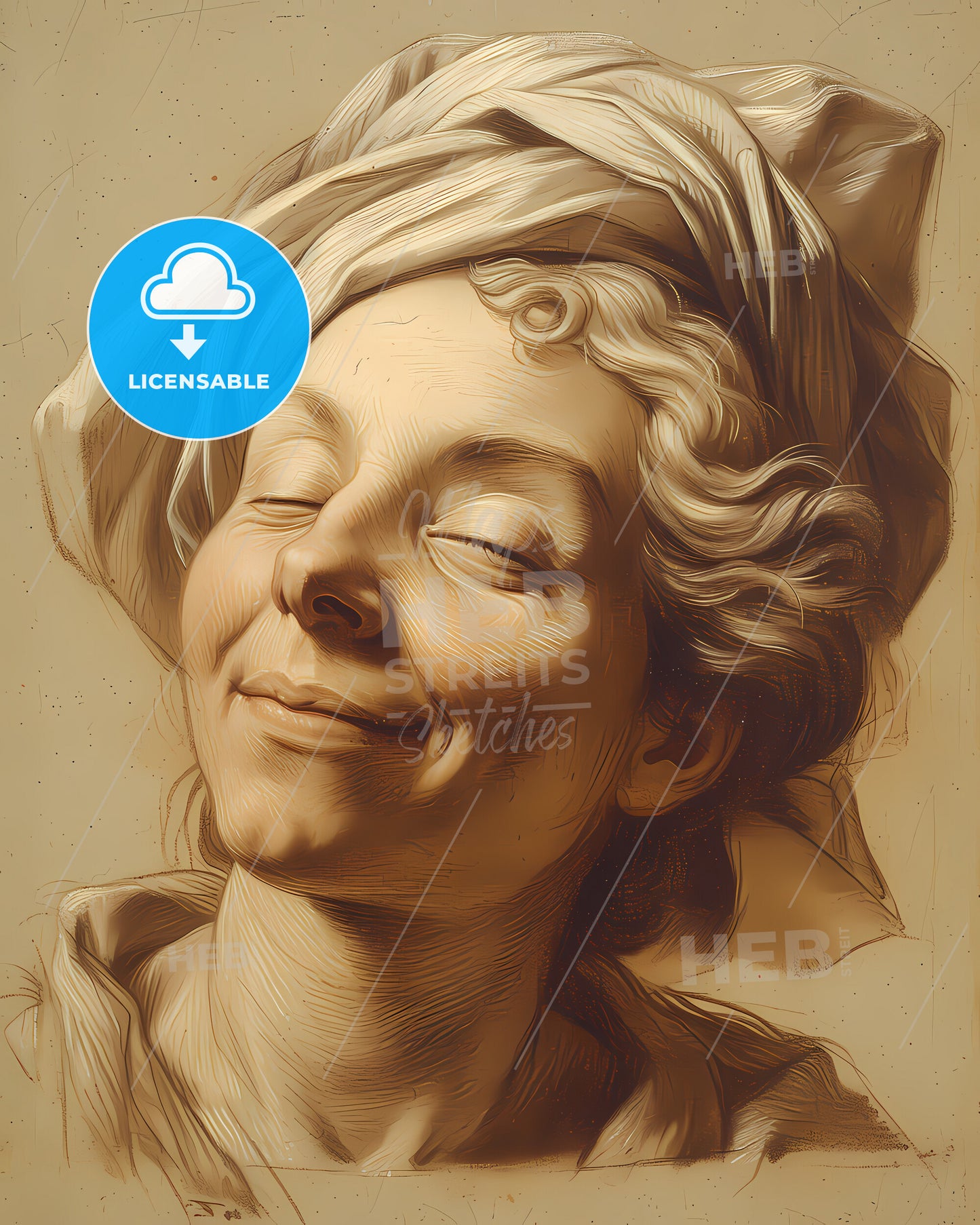 Margaret, Cavendish, 1623 - 1673, a woman with her eyes closed