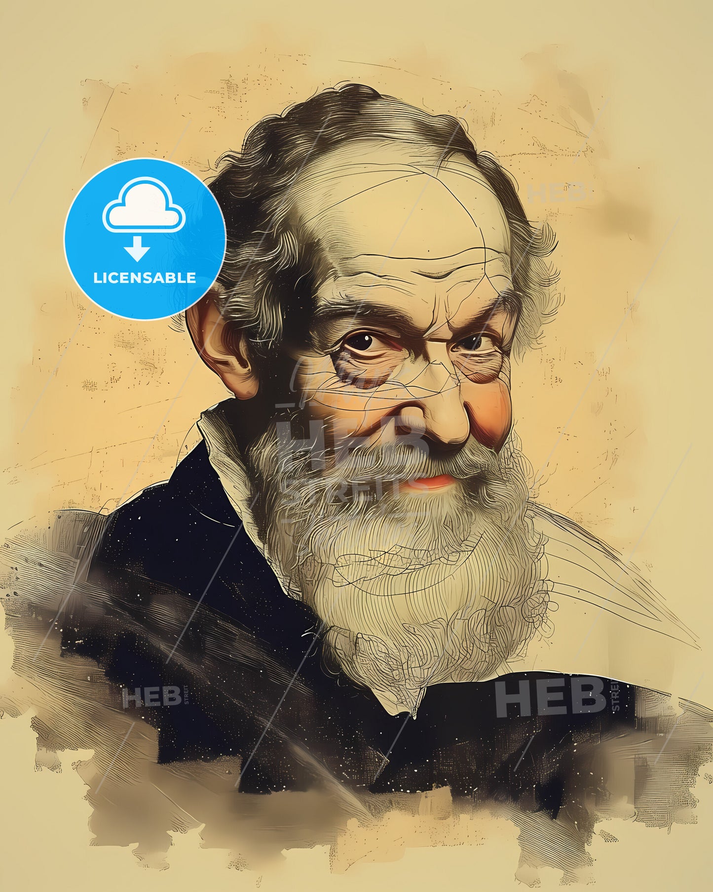 Galileo, Galilei, 1564 - 1642, a man with a beard