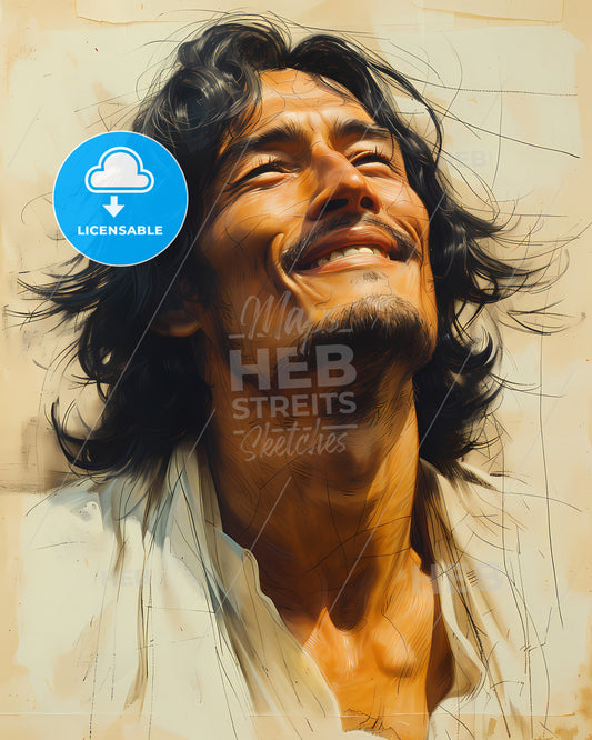 Marco, Polo, 1254 - 1324, a man with long hair and a white shirt