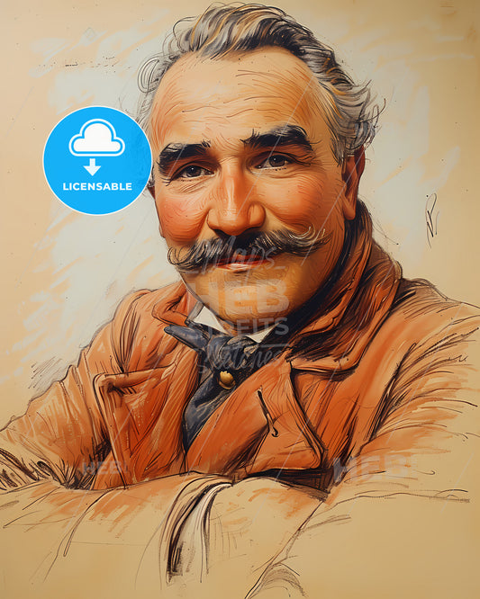John Franklin, Jameson, 1859 - 1937, a man with a mustache