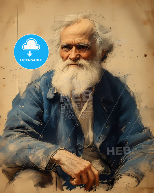 Charles, Darwin, 1809 - 1882, a man with a white beard