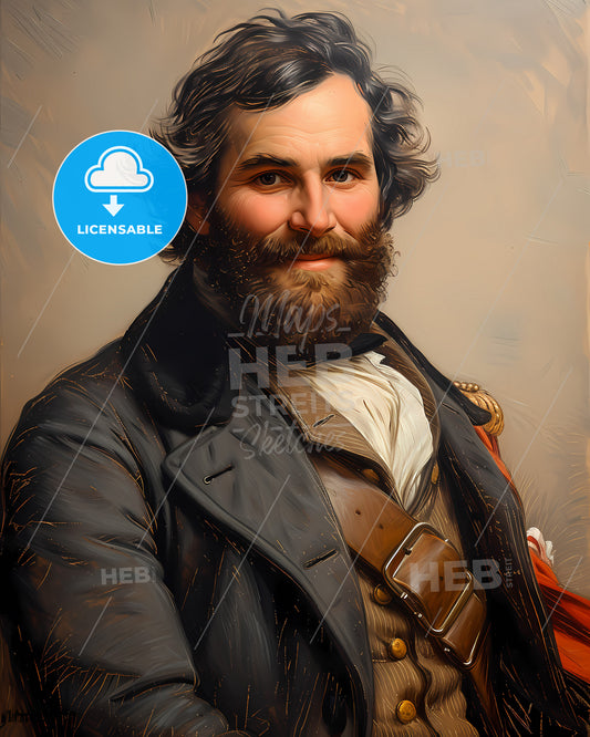 General, Giuseppe Garibaldi, 1807 - 1882, a man with a beard