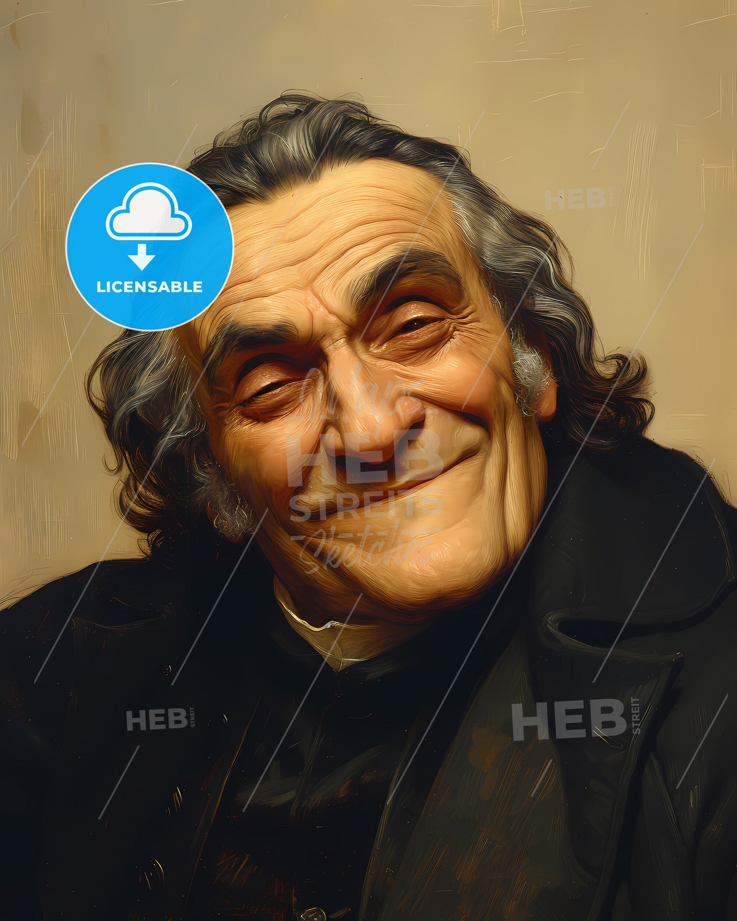 Cardinal Mazarin, Jules, 1602 - 1661, a man with long hair and a black coat