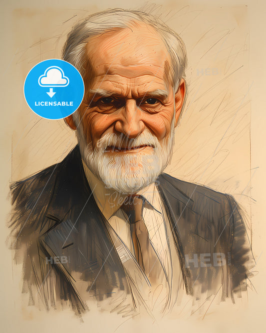 Sigmund, Freud, 1856 - 1939, a man with a beard and tie