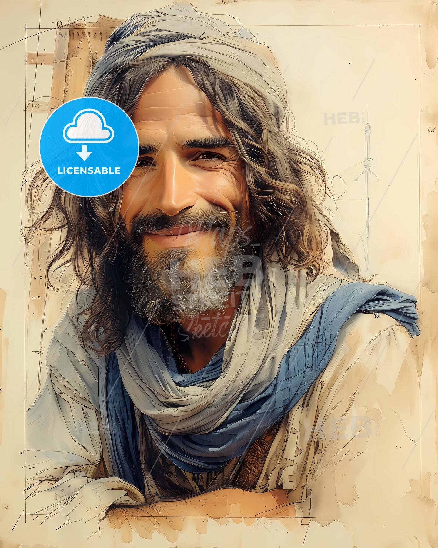 Ibn, Battuta, 1304 - 1368, a man with long hair and a beard