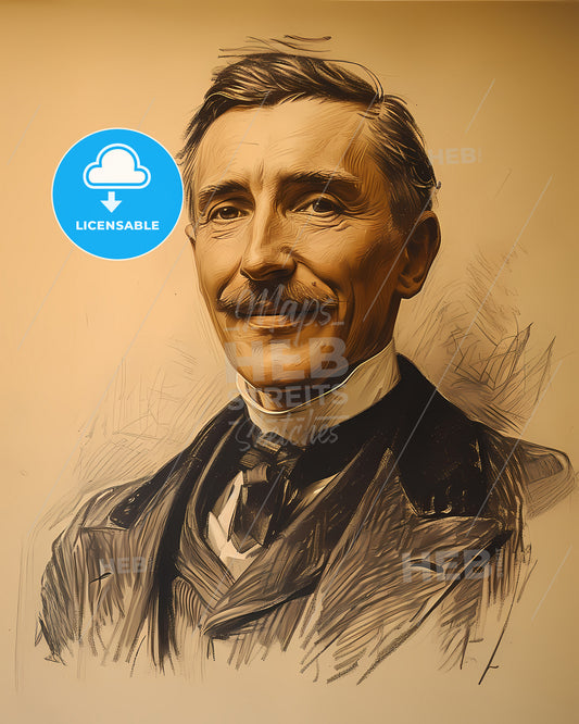 Roald, Amundsen, 1872 - 1928, a man with a mustache
