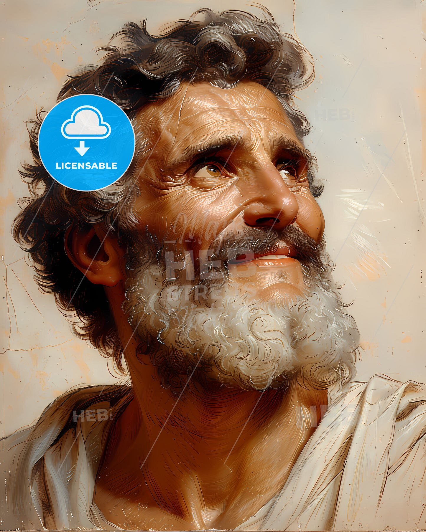 Empedocles, c. 490-484 BC - c. 430-430 BC, a man with a beard looking up