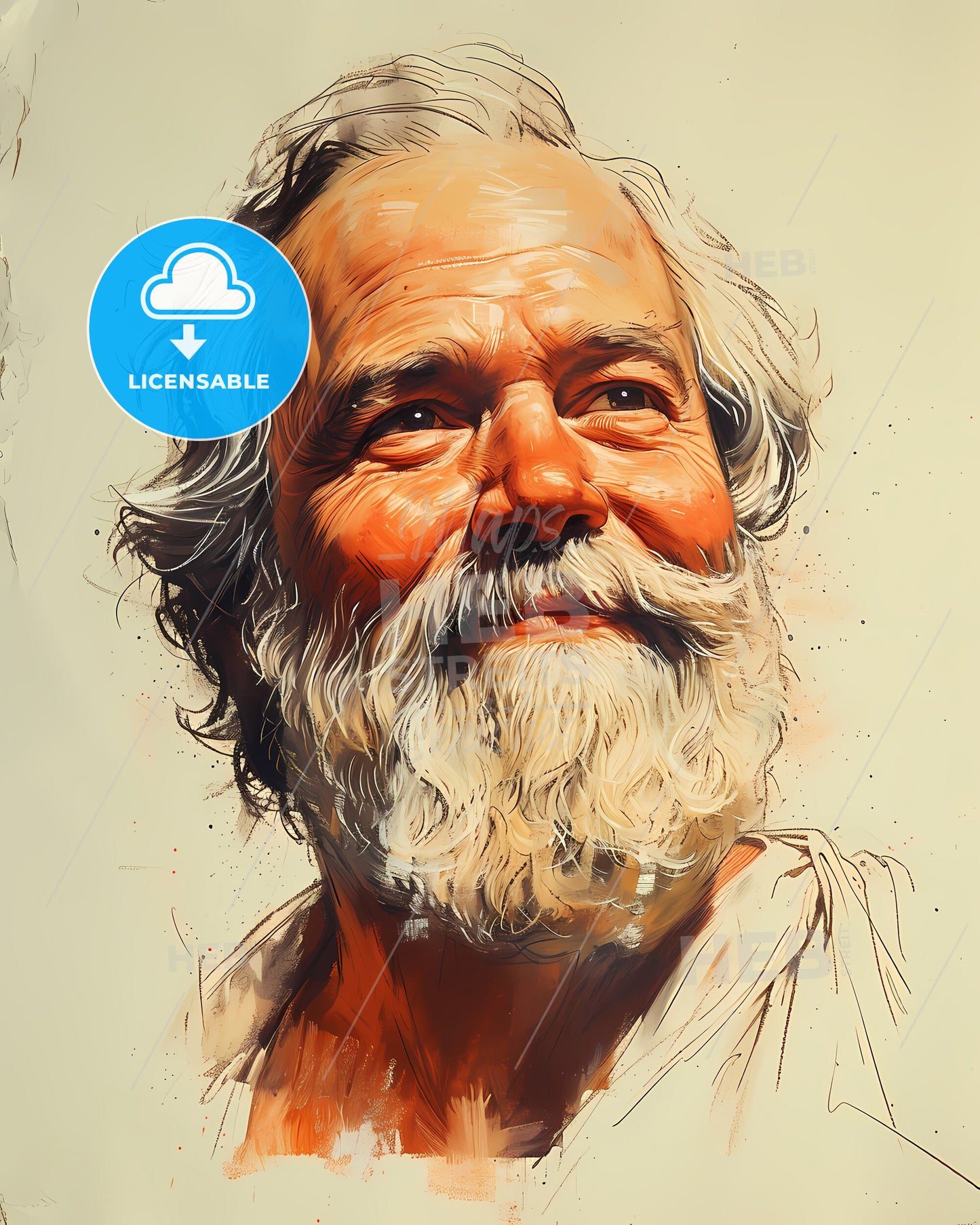 Socrates, 469 BC - 399 BC, a painting of a man with a beard