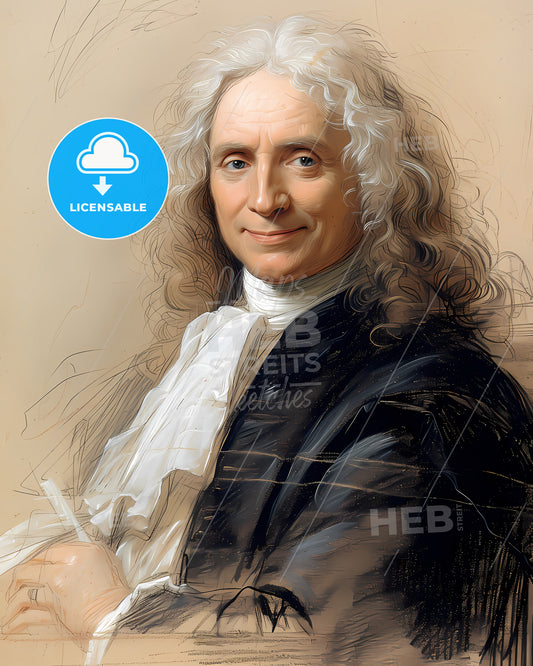 Isaac, Newton, 1643 - 1727, a man with long white hair