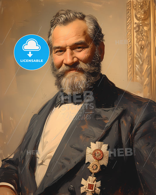 Tsar, Alexander III, 1845 - 1894, a man with a beard and mustache wearing a suit