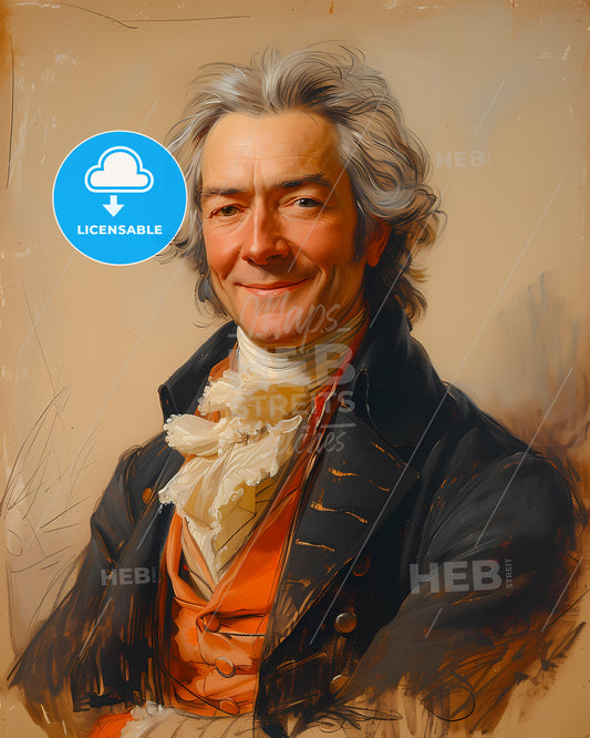 Joseph, Haydn, 1732 - 1809, a man with white hair and a black coat
