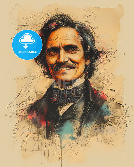 Edgar, Allan Poe, 1809 - 1849, a man in a suit