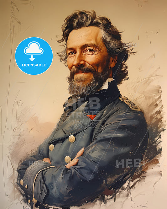 General, George Pickett, 1825 - 1875, a man with a beard and mustache wearing a military uniform