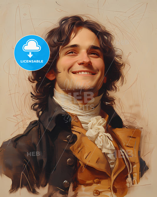 Carl, Ditters von Dittersdorf, 1739 - 1799, a man smiling with long hair