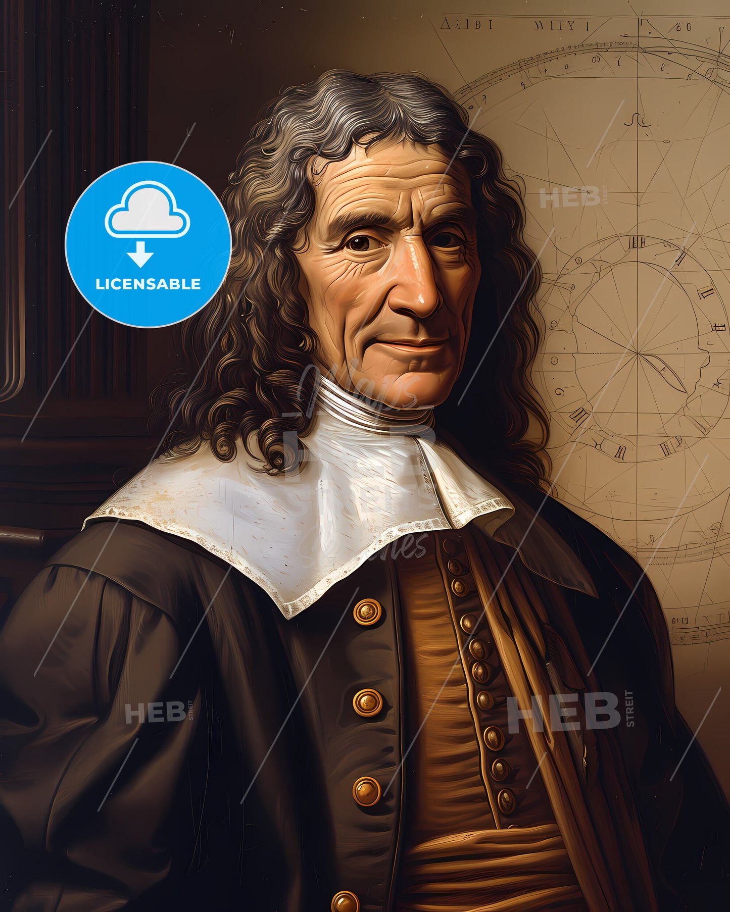 John, Harrison, 1693 - 1776, a man in a historical garment