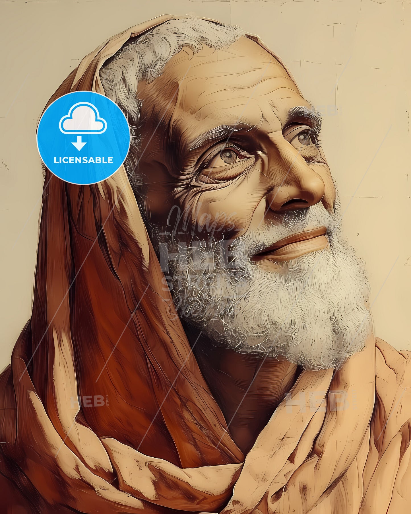 Ibn, Hazm, 994 - 1064, a man with a beard and a scarf