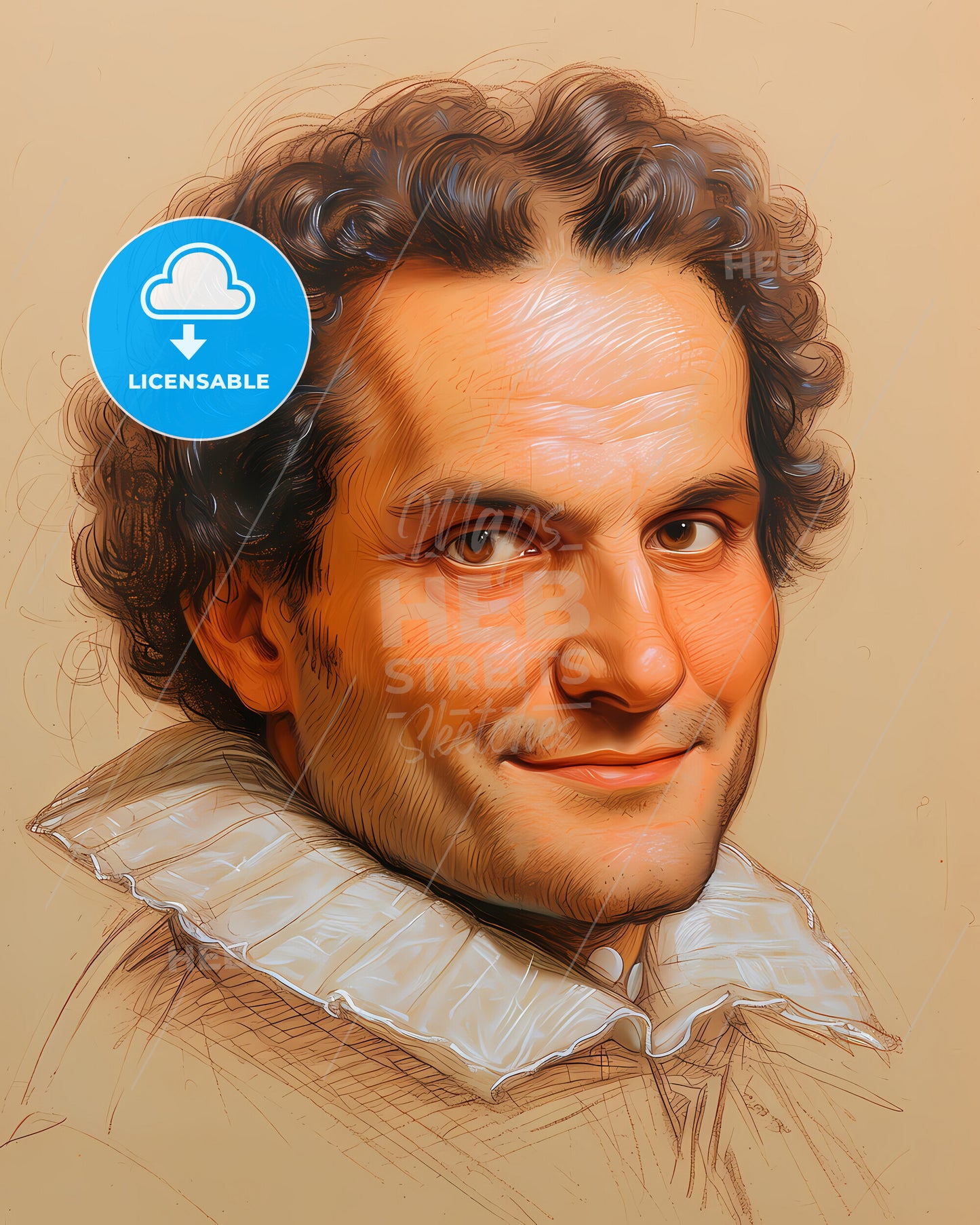 Gottfried Wilhelm, Leibniz, 1646 - 1716, a drawing of a man