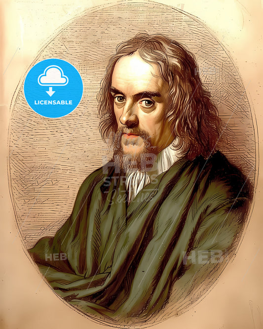 John, Milton, 1608 - 1674, a man with long hair and beard