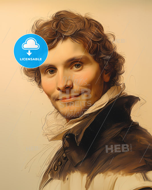 Paolo, Veronese, 1528 - 1588, a man with curly hair and a black jacket