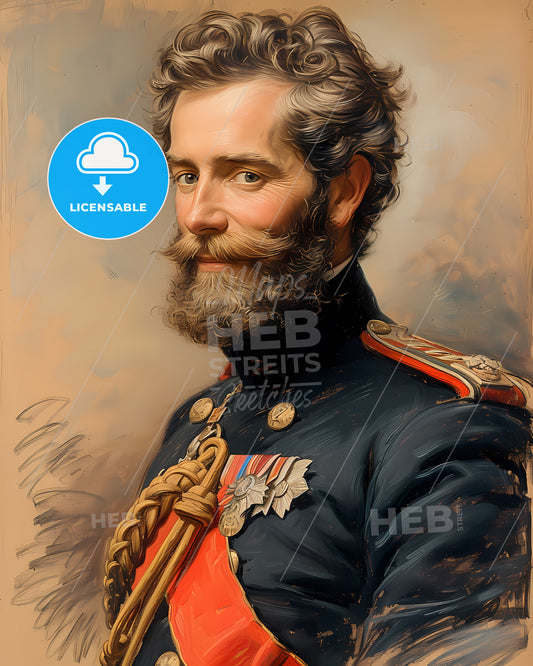 Emperor, Pedro II, 1825 - 1891, a man in a military uniform