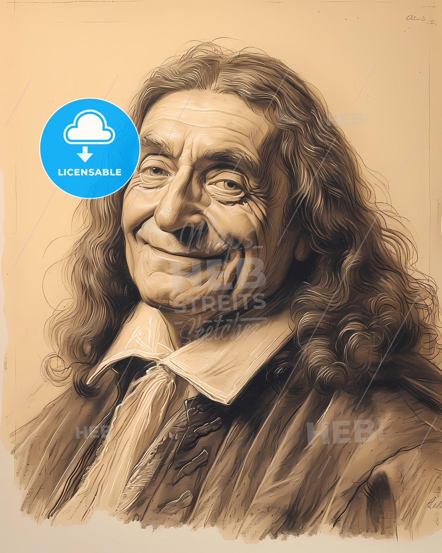 Charles, XI of Sweden, 1655 - 1697, a man with long hair smiling