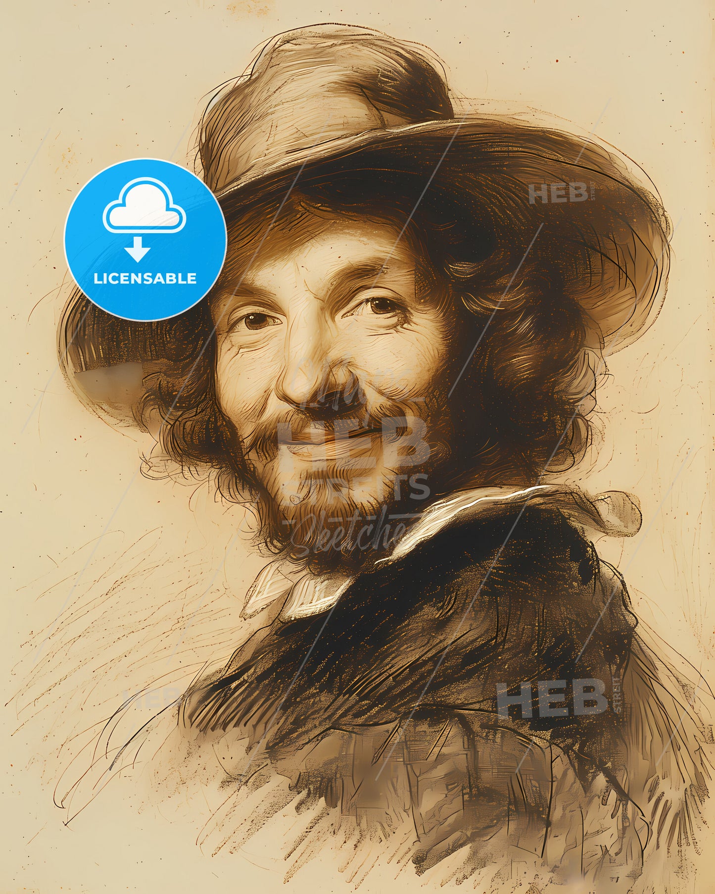 Arcangelo, Corelli, 1653 - 1713, a man wearing a hat