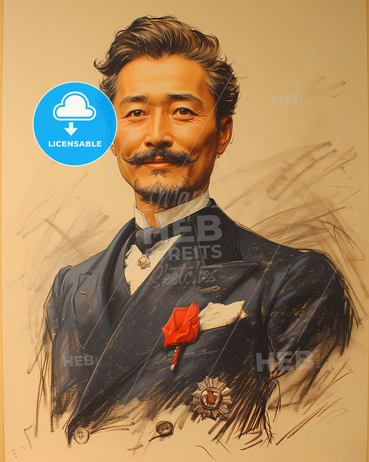 Mutsuhito, Emperor Meiji, 1852 - 1912, a portrait of a man