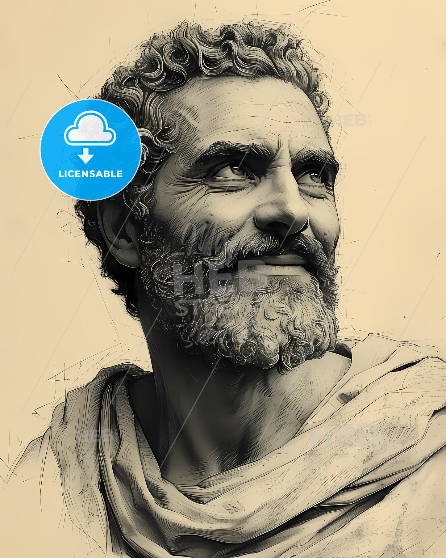 Heraclitus, c. 535 BC - c. 475 BC, a man with a beard and mustache